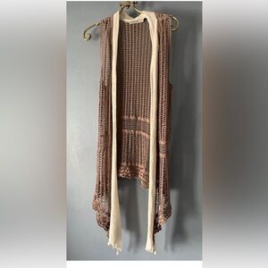 Bohemian Crochet Cardigan Long Front OS